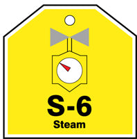 Energy Source Identification ShapeID Tag Steam - 2.5" x 2.5" Inches-27