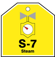 Energy Source Identification ShapeID Tag Steam - 2.5" x 2.5" Inches-38