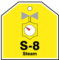 Energy Source Identification ShapeID Tag Steam - 2.5" x 2.5" Inches-9