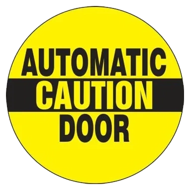 Double-Sided Door Stickers: Caution - Automatic Door-1