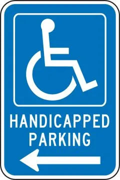Federal Parking Sign: Handicapped Parking (Left Arrow)-1