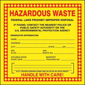 Safety Labels: Hazardous Waste-1