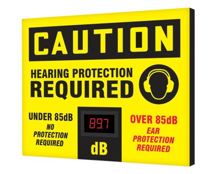 OSHA Caution Industrial Decibel Meter Sign: Hearing Protection RequirdB-1
