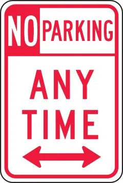 Parking Sign: No Parking Anytime (Arrows)-1